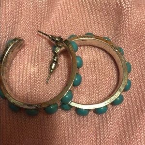 Hoops with turquoise beads